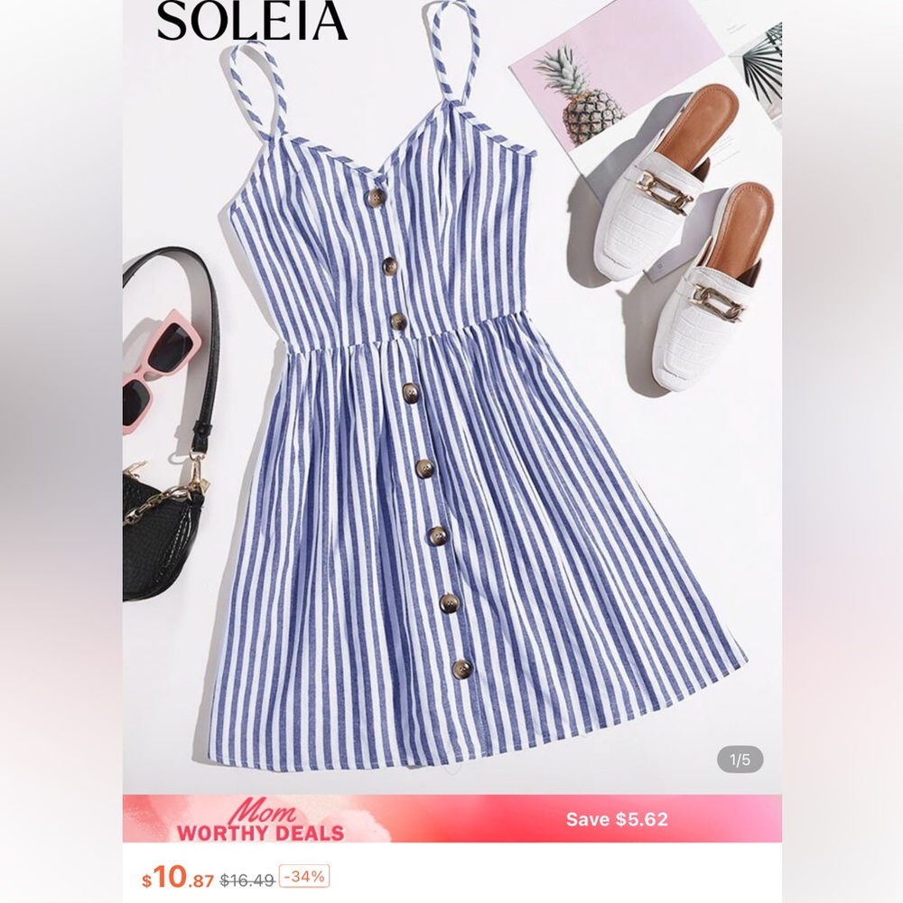 Blue Striped Kids Dress